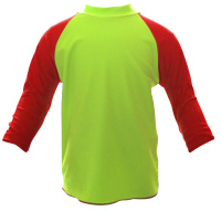 Bad t-shirt, lång ärm, ljusgrön/röd
